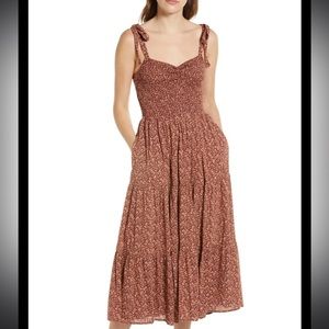 NWT - NEW Madewell - Lucie Tie-Strap Tiered Midi Dress in Florentine Floral (XS)